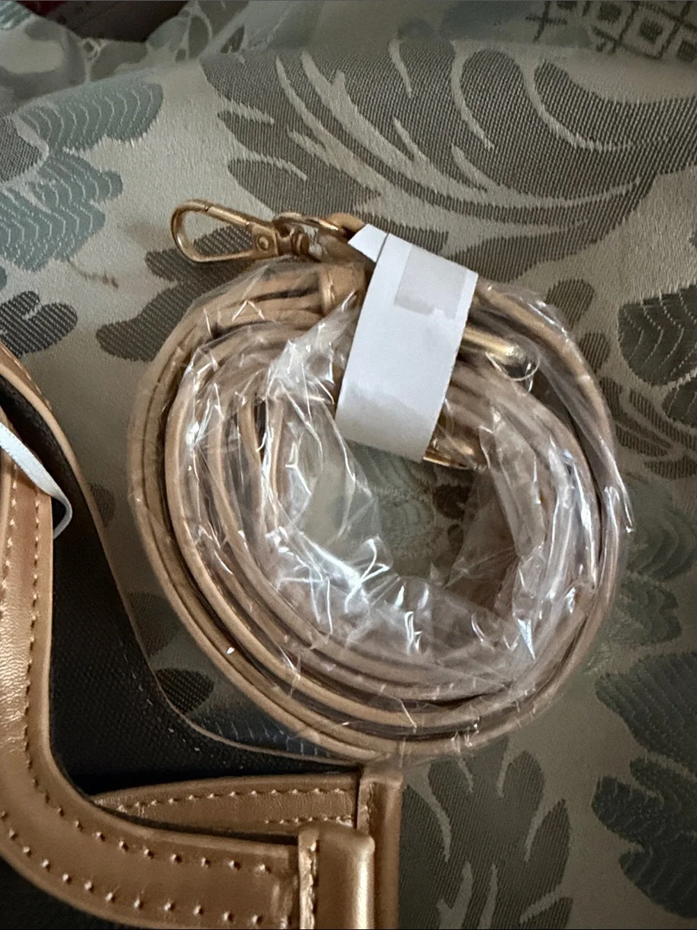 Brown Tote with Gold Accents